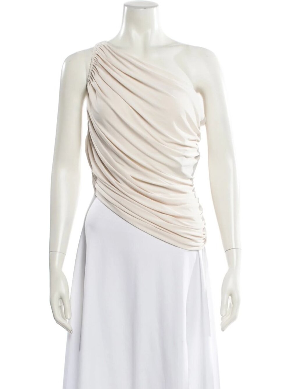 Norma Kamali  One-Shoulder Sleeveless Top w/ Tags  Neutrals | Size: M